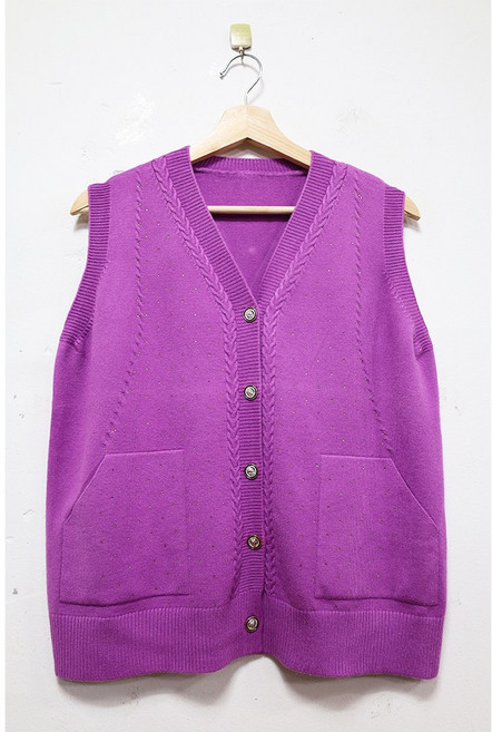 형제상회 니트 스웨터 울조끼 촌캉스 요양원 실내복 할머니조끼 할머니옷 왕대 큰사이즈 0019SF25