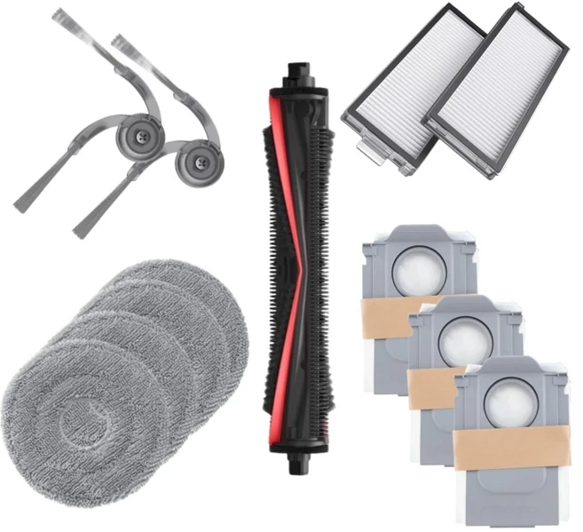 Roboro Original Saros Z70 액세서리 헤어 컷 브러시 사이드 필터 천 먼지 봉투 로봇 진공 청소기 예비 부, 01 pack 2