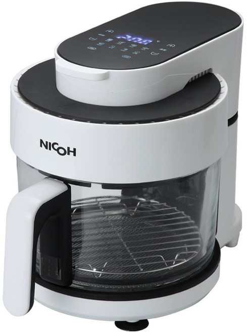 日本NICOH 光波玻璃氣炸鍋 透明可視 健康少油 多功能氣炸烤箱, 白色, ARF-03W