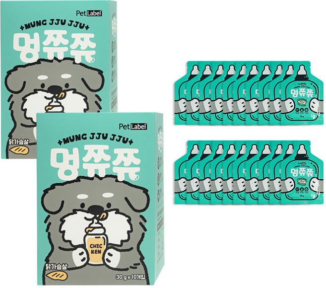 펫라벨 멍쮸쮸 짜먹는 강아지 간식 닭고기 20개입 (30g x 20ea), 20개, 30g, 닭가슴살
