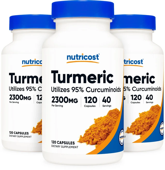 뉴트리코스트 터메릭 강황 커큐민 2300mg 120캡슐 3병, 3개, 단품, 120정 - 쿠팡