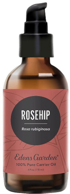 에덴스 가든 해바라기 캐리어 오일 프리미엄 콜드 프레스 헥산 프리 얼굴 헤어 네일 남성 및 여성용 천연 보습제 마사지 희석 에센셜 118ml 4플로즈, Rosehip, 1개