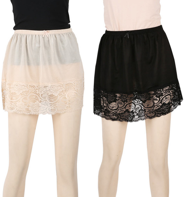예스플러스 국산 비스코스 인견 레이스 속치마 2P