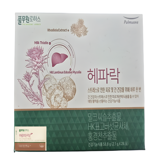 비바글로리 풀무원 플러스헤파락 1개월분+촉촉한 핸드크림 70ml증정 2.1gx28포 (1개월분), 28개, 2.1g