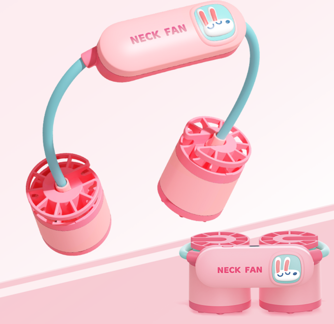 애니버디즈 어린이 넥밴드선풍기 휴대용 넥풍기, 핑크, 선풍기
