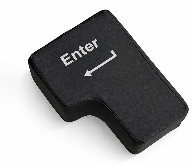 超大Enter鍵 抱枕 午睡枕 紓壓小物 觸感舒適, 黑色