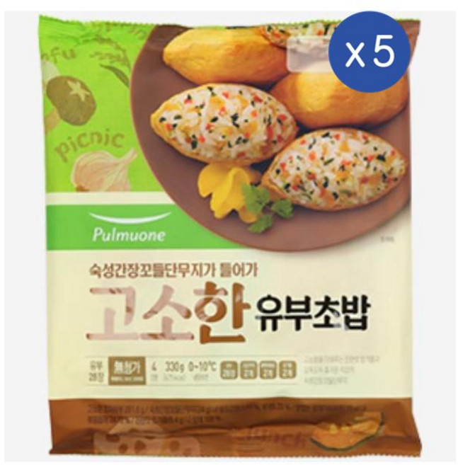 풀무원 고소한 유부초밥 4인분, 330g, 5개