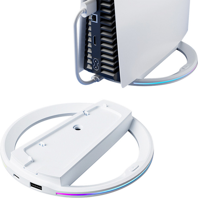 스냅케이스 플스5 프로 슬림 수직 거치대 스탠드 받침대 LED, 1개, 화이트, P541