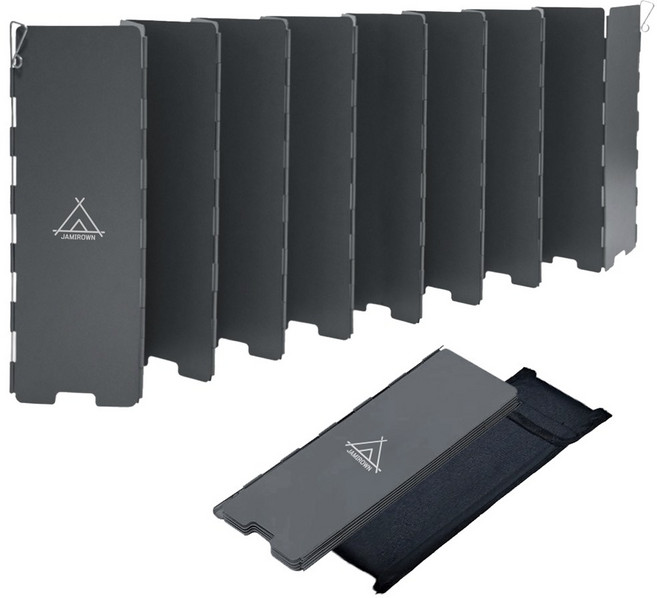 JAMIROWN 자캠 16단 캠핑 가스 버너 바람막이 가림막 가스 홀 25cm 중형, 1개, 스페이스 그레이