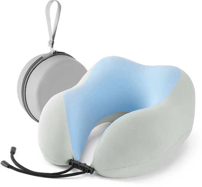 랑고 3세대 고밀도 메모리폼 크렘 목베개 휴대용 파우치 세트