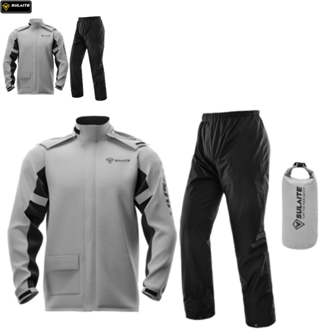 슬레이트 오토바이 비옷 상하의 세트, 블랙