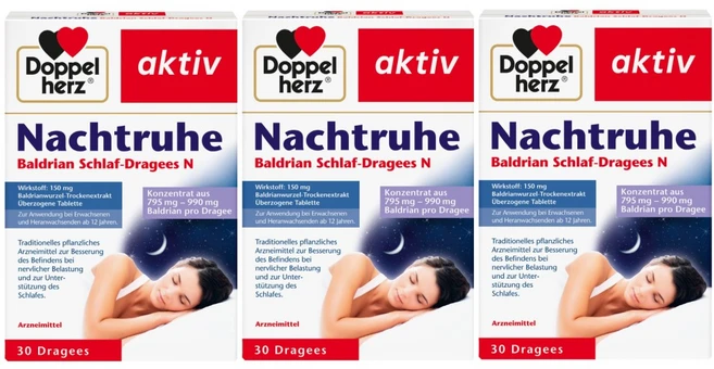 도펠헤르츠 Nachtruhe 발드리안 30정 3팩, 3개 - 쿠팡