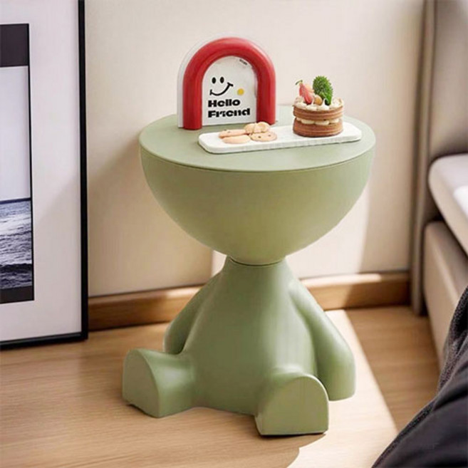 홍익인간 미니 테이블 사이드 쇼파 침대, 그린