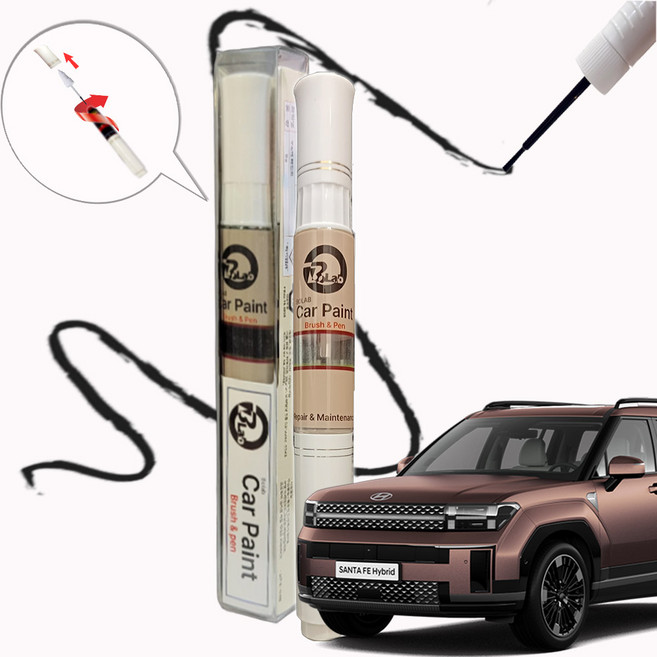 싼타페 붓펜 카페인트 자동차 흠집커버 붓페인트 펜 전차종 호환 컬러 페인트 MX5 TM DM, 싼타페- PW6(2p) 화이트크리스탈, 1개