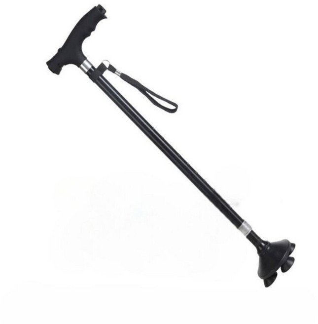 네발 지팡이 고급형 4발 사발 의료 환자 할머니 어르신 재활 명품 환자용 의료용 고급, 네발지팡이 블랙, 1