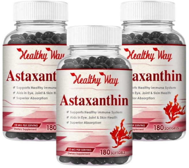 HealthyWayRx 아스타잔틴 Astaxanthin 10mg 180정 3개