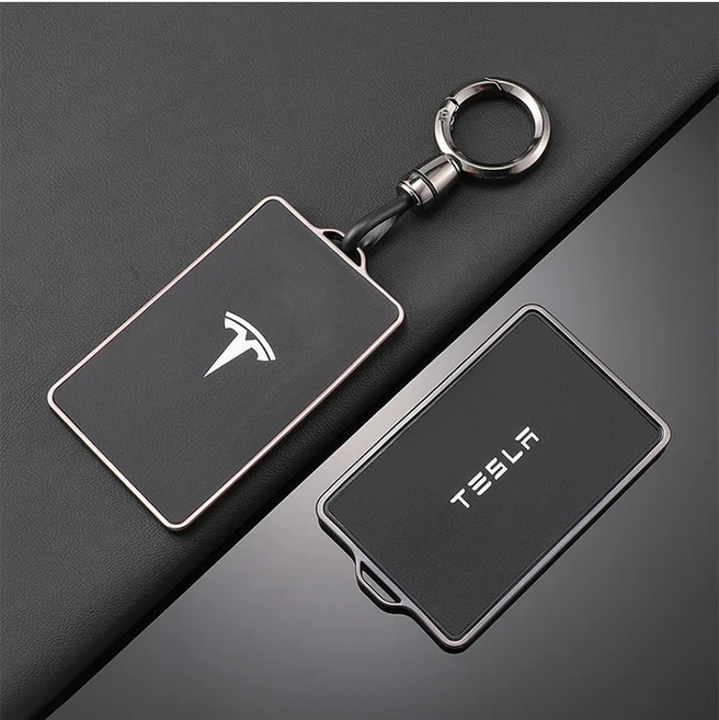 쿠쿠스토어 TPU 자동차 NFC 카드 키 케이스 Fob 커버 보호대 홀더 쉘 테슬라 모델 3 S X Y 열쇠가없는 액세, 06 B-black chain