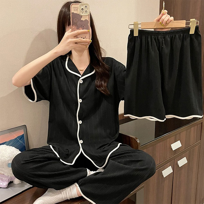 제이티니 편안한 쓰리피스 홈웨어 수면잠옷