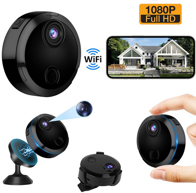 EMITAIM 다기능 1080P 가정용 미니 cctv 고화질 카메라 홈캠 실내용 실시간 모니터링 wifi 애완동물 cctv 사무실용 옥외용 휴대용 액션캠 캠코더, W2038Pro