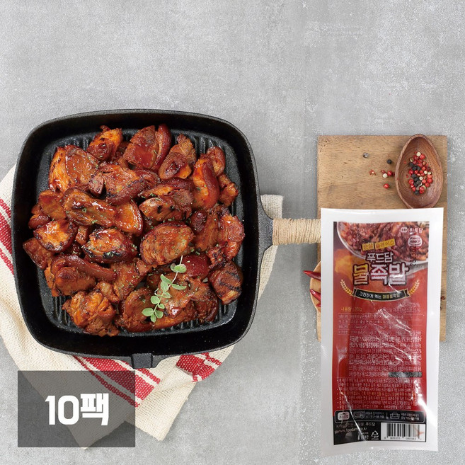 푸드담 순살 슬라이스 불족발 (냉동) /무뼈, 10팩, 200g