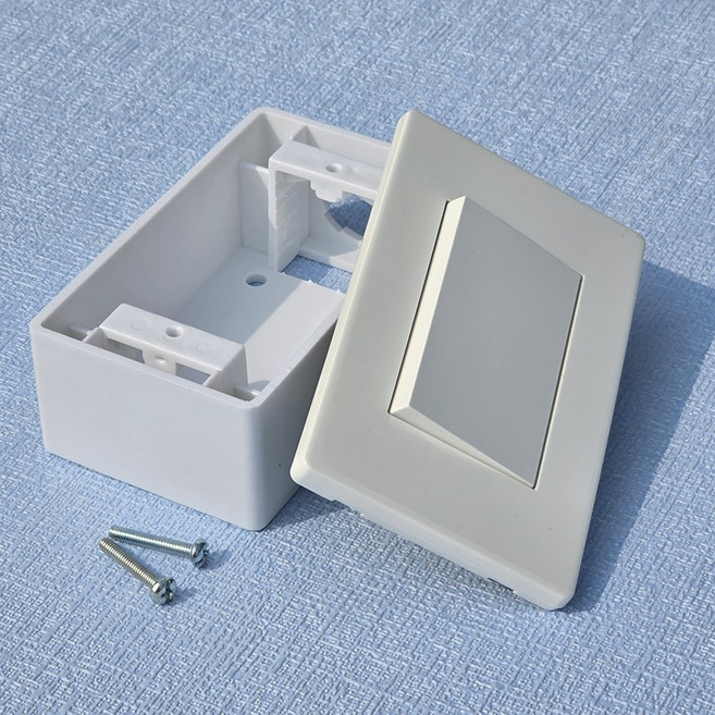 도셀 D2 화이트 매입 1구 스위치 + PVC 노출박스 셋트 조립용 이도피스 포함, 1세트