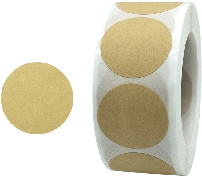 바이트 원형 컬러 스티커, 1개, 크라프트