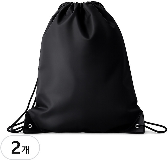 다용도 스트링백 신발 주머니 2개 경량 짐색 스포츠백 보조 가방, 1세트, 블랙 2개
