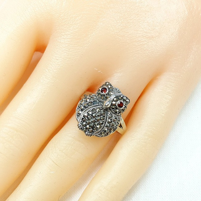 [블루케이]A급부엉이 가넷마카원석 반지251003-24