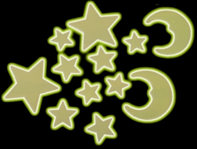 아이 방 천장 데코 큰 형광 야광 플라스틱 별 달 우주 행성 모양 벽 스티커 꾸미기 환상 소품 별자리 축광 놀이방 인테리어 어린이집 어린이 유아 단체 칭찬 선물 예쁜 생, 별 12P