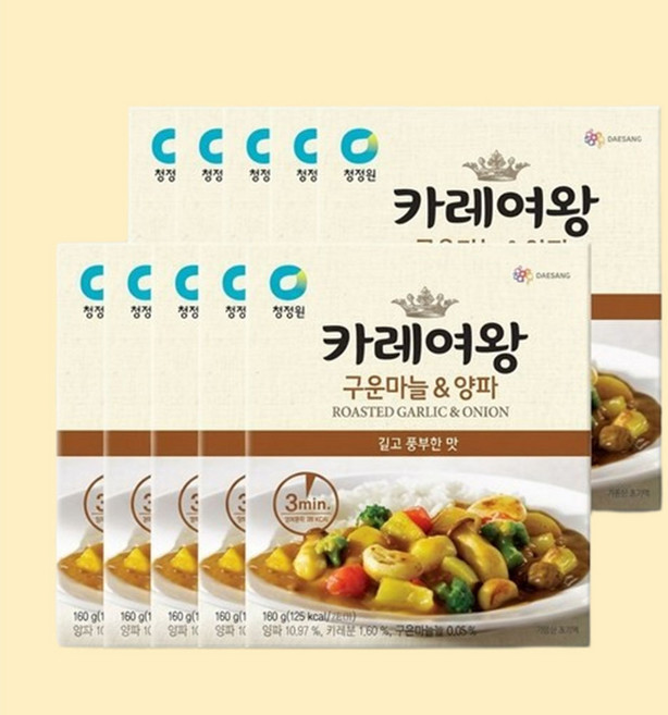 청정원 카레여왕 구운마늘&양파, 160g, 10개