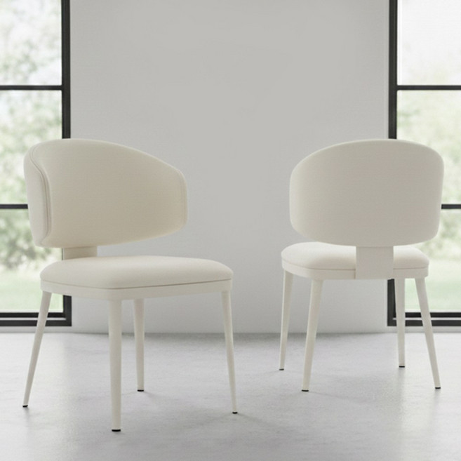 아우스 DC03 가죽 식탁의자 디자인 모던 체어 카페 인테리어 식당 다이닝 체어 식탁용의자 2개, 화이트