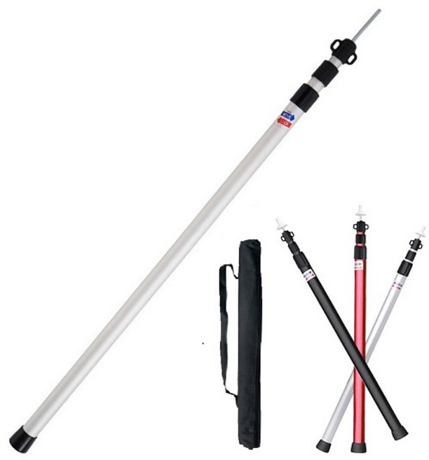 달밤마켓 1+1 알루미늄 높이조절 폴대 슬라이드 그늘막 타프 가변 사이드폴대+폴대파우치, 실버2개-MCBK04, 1개