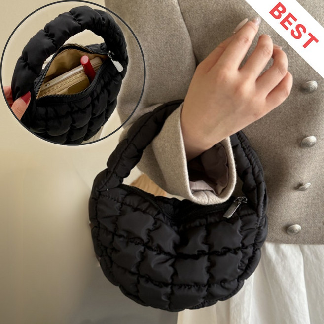 로나비 데일리 토트 퀼팅 패딩 귀여운 미니 가방