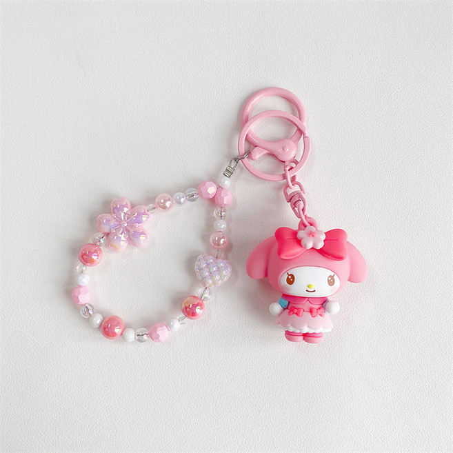 벚꽃 키티 산리오 아크릴 키링 에어팟 열쇠 가방 고리, 벚꽃마이멜로디, 1개