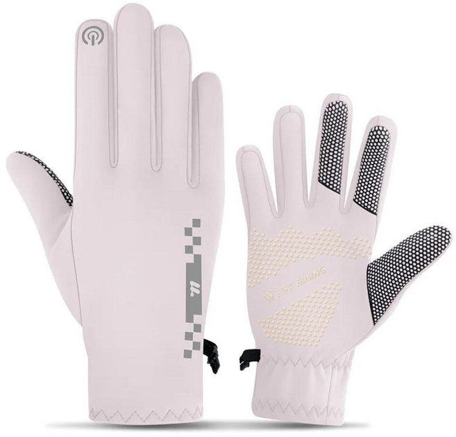 웨스트 바이킹 사이클링 장갑 터치스크린 풀핑거 방풍 방수 자전거 분실 방지 잠금, Color: 1. Pink / Size: B. M