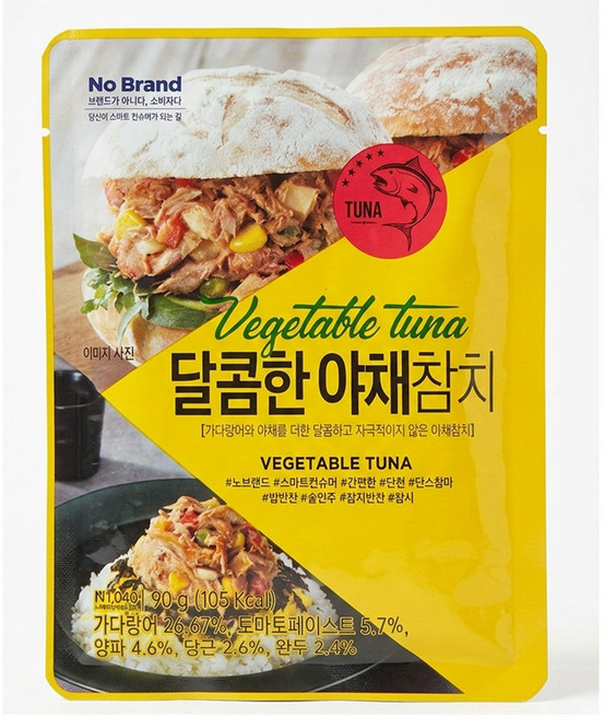 노브랜드 달콤한 야채 팩참치, 6개