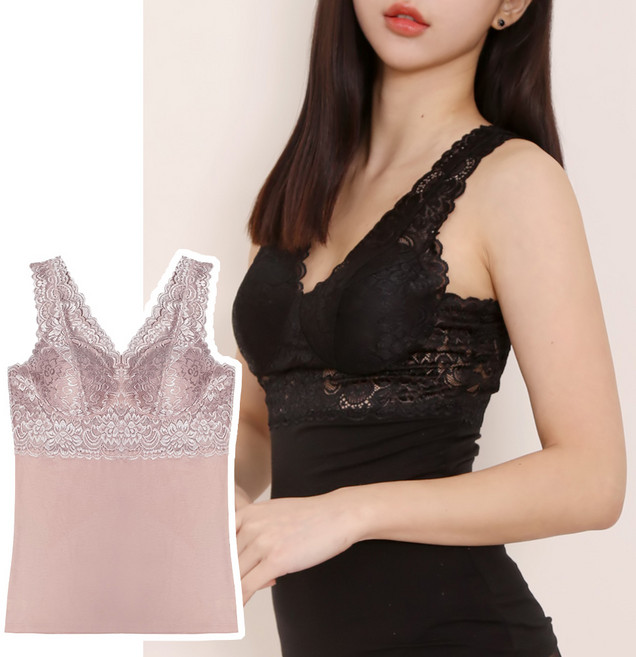 가시여우 LC레이스1101 텐셀 노와이어 캐미솔 캡브라나시