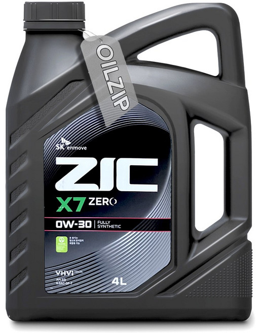 지크 X7 제로 0W30 4리터 API SQ 100% 합성 가솔린 엔진오일, 1개