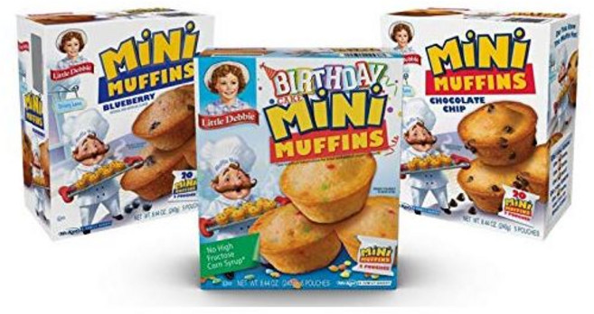 Little Debbie 케이크 스낵 리틀 데비 초콜릿 칩 미니 머핀 5개 파우치 8.44 온스 박스