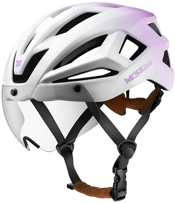 시그니처베이지 자전거 전기 전동 킥보드 고글 헬멧 YPZ128, 화이트 퍼플, 1개