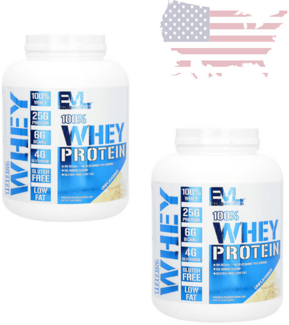 EVL 유청 단백질 100% 무맛 2268kg 2개세트 미국정품, 2개