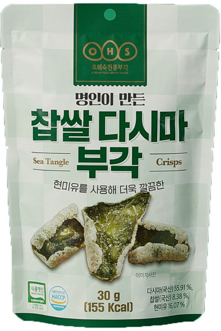 [오희숙전통부각] 찹쌀다시마부각, 30g, 1개