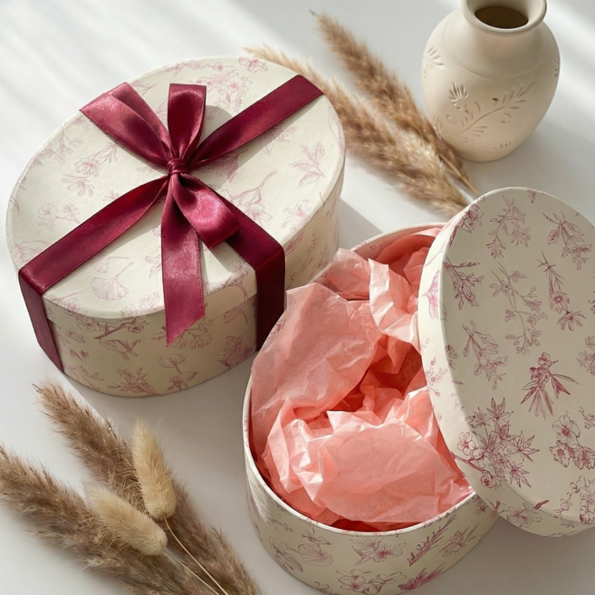 올리올망 선물 포장 박스 선물상자 세트, 1세트, 레드