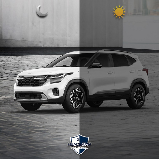 더 뉴 셀토스 SP2 후기형 흑백 자외선 UV PPF 자동차 블랙 헤드라이트 보호 틴팅 필름