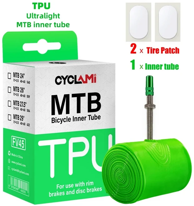 초경량 산악 자전거 내부 튜브 MTB 2 27.5 인치 TPU 타이어 45mm 금속 프렌치 프레스타 방지 CYCLAMI, 01 45mm, 01 MTB 27.5, 01 1pcs TPU inner