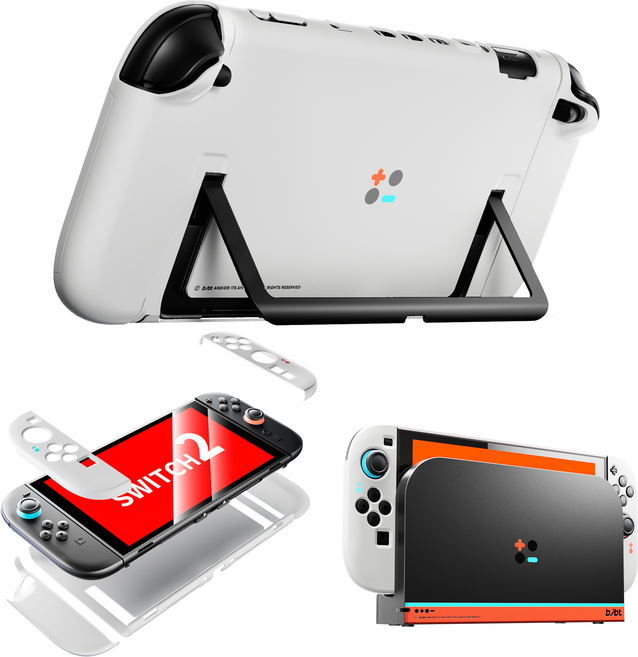 AITEWO 닌텐도 스위치2 케이스 스크래치 방지 내마모 충격 방지 풀커버 하드 케이스, 1개, 화이트, Switch 2