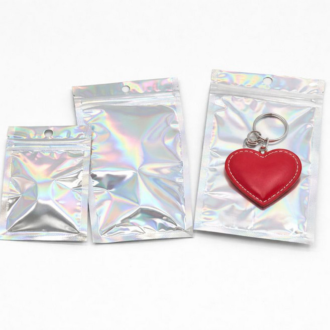 더블헥사곤 홀로그램 지퍼백 8x13 100장, 1개