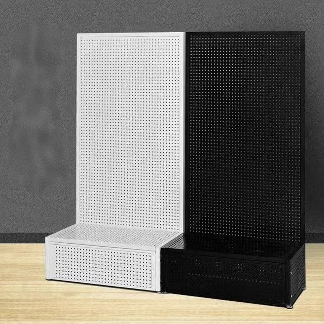 철제 파티션 타공 가림막 칸막이 셀프 공간분리 가벽 파티션 이동식, 블랙