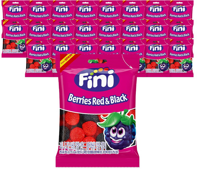 피니 라즈베리향 앤드 블랙베리향 젤리 85g, 24개