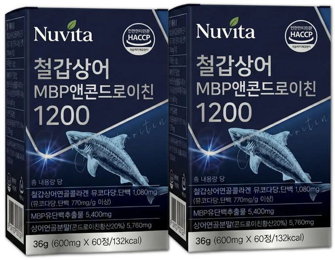 뉴비타 MBP 앤 콘드로이친 1200 [15개구매시 포사인 콘드로이친 1200 돼지연골 유래 사은품 증정], 2박스, 60정